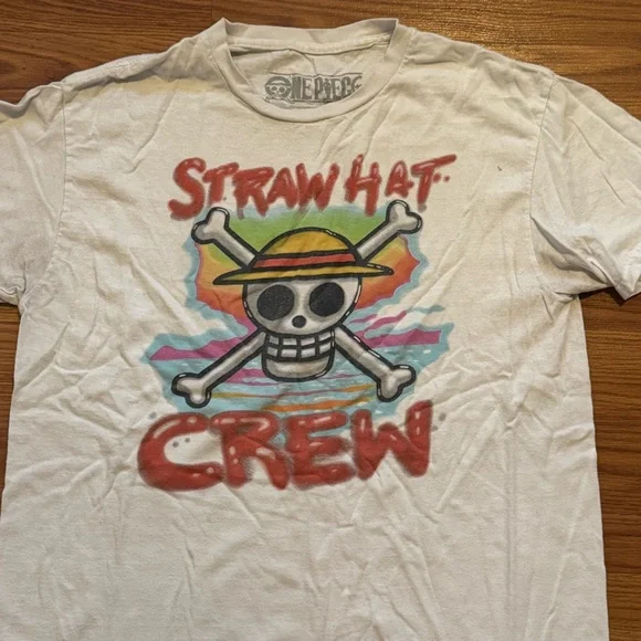 One Piece Strawhat Crew‎ Graphic White Short Sleeve Tshirt Unisex Size M Anime - Picture 2 of 4
